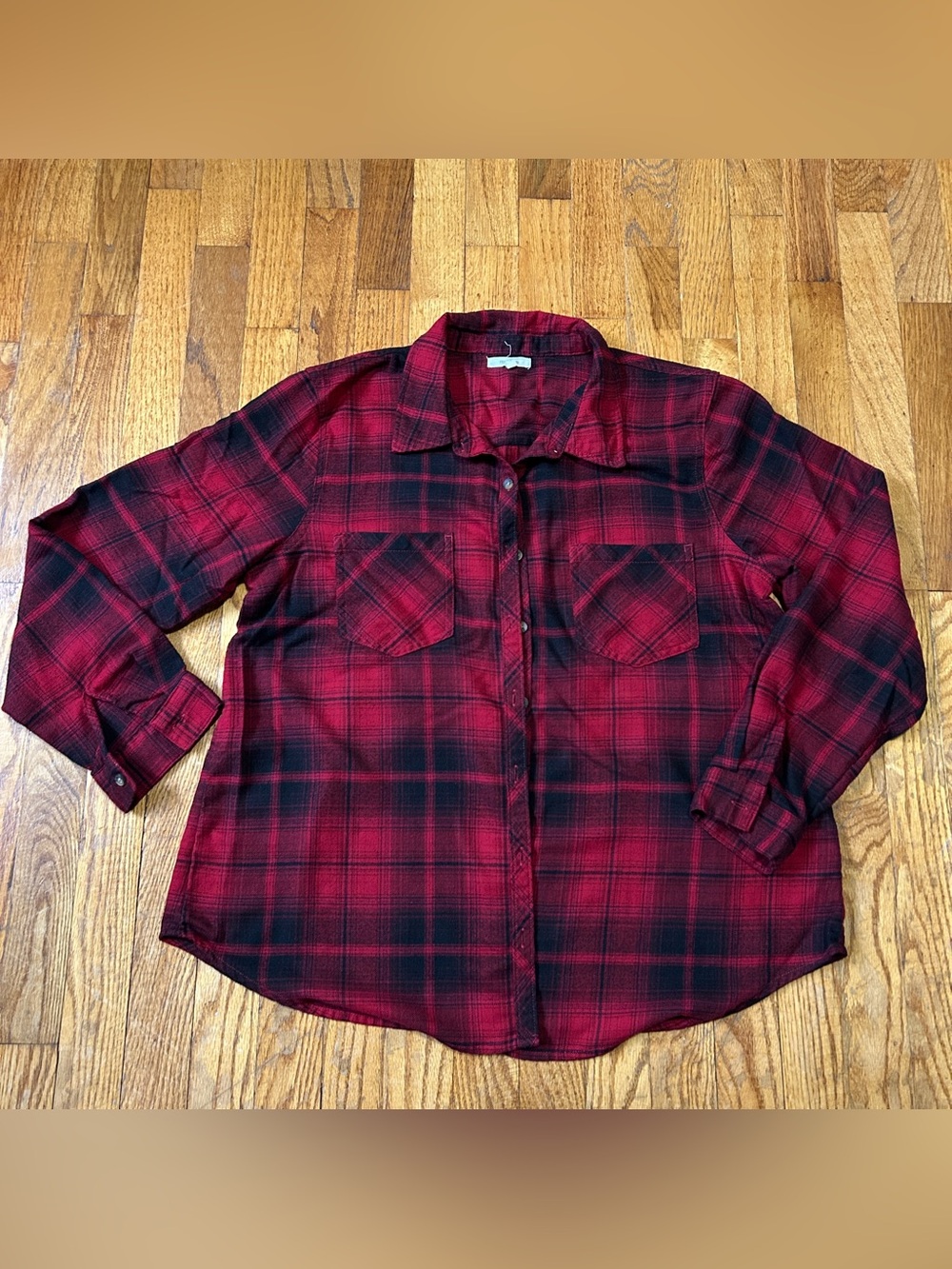 Maurices Women's Red & Black Plaid Flannel - Size XL